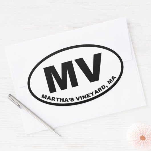 Sticker Ovale Martha's Vineyard MV (Enveloppe)