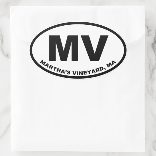 Sticker Ovale Martha's Vineyard MV (Sac)