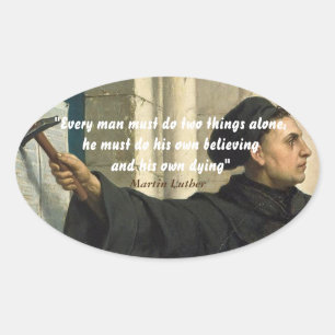 Sticker Ovale Martin Luther Cite La Croyance Et La Mort