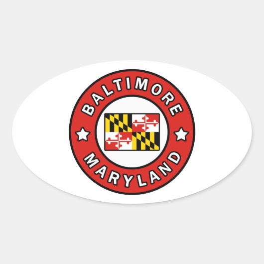 Sticker Ovale Maryland de Baltimore (Devant)