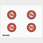 Sticker Ovale Maryland de Baltimore (Feuille)