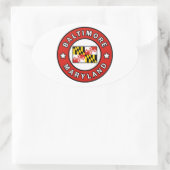 Sticker Ovale Maryland de Baltimore (Sac)