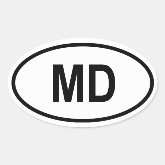 Sticker Ovale Maryland "MD" (Devant)