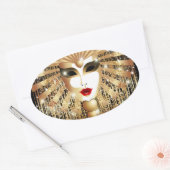 Sticker Ovale Mask de la Fête du Venice Carnival (Enveloppe)