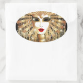 Sticker Ovale Mask de la Fête du Venice Carnival (Sac)