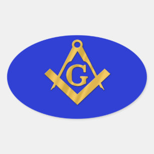 Sticker Ovale Mason - Mason bleu