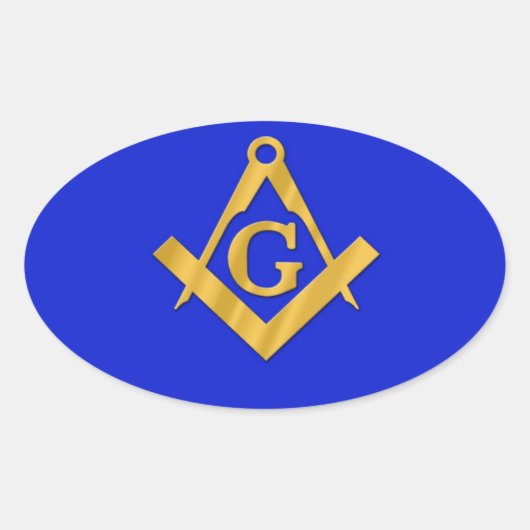 Sticker Ovale Mason - Mason bleu (Devant)