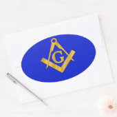 Sticker Ovale Mason - Mason bleu (Enveloppe)