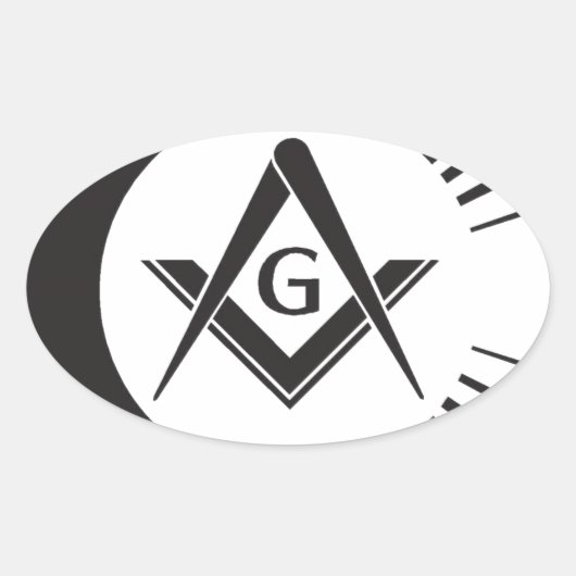 Sticker Ovale Masonique, Freemason, Masons (Devant)