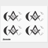 Sticker Ovale Masonique, Freemason, Masons (Feuille)