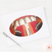 Sticker Ovale Masque d'Halloween pour langue bizarre (Enveloppe)