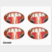 Sticker Ovale Masque d'Halloween pour langue bizarre (Feuille)