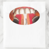 Sticker Ovale Masque d'Halloween pour langue bizarre (Sac)