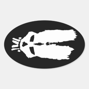 Sticker Ovale Masque "Lapin du crâne" de Voodoo