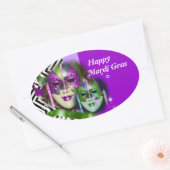 Sticker Ovale Masquerade fête mardi gras masque (Enveloppe)
