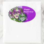 Sticker Ovale Masquerade fête mardi gras masque (Sac)