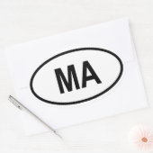 Sticker Ovale Massachusetts "MA" (Enveloppe)