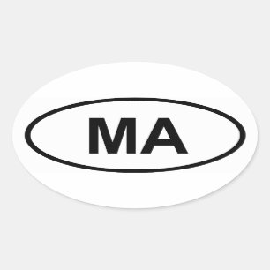 Sticker Ovale Massachusetts "MA"