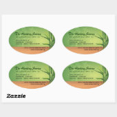 Sticker Ovale Massage serein et Spa (Feuille)