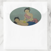 Sticker Ovale Massage traditionnel thaïlandais (Sac)