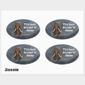 Sticker Ovale Mastodon de la parade animale (Feuille)