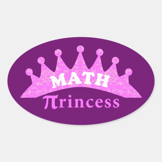 Sticker Ovale Math Princesse (Devant)