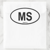 Sticker Ovale Maurice "MS" (Sac)