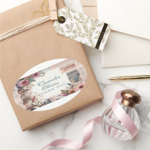 Sticker Ovale Maximaliste mariage Faveur cadeau cadeau Vintage f