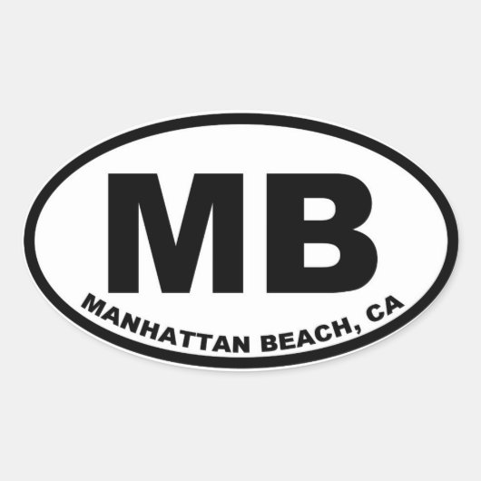 Sticker Ovale MB Manhattan Beach (Devant)