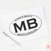 Sticker Ovale MB - Myrtle Beach Caroline du Sud (Enveloppe)