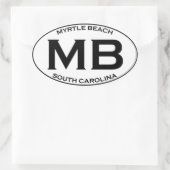Sticker Ovale MB - Myrtle Beach Caroline du Sud (Sac)