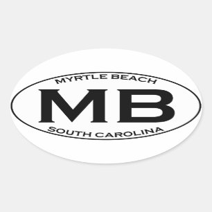 Sticker Ovale MB - Myrtle Beach Caroline du Sud