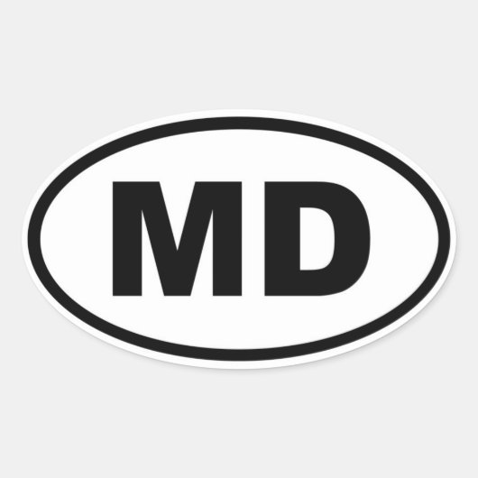 Sticker Ovale MD Maryland (Devant)