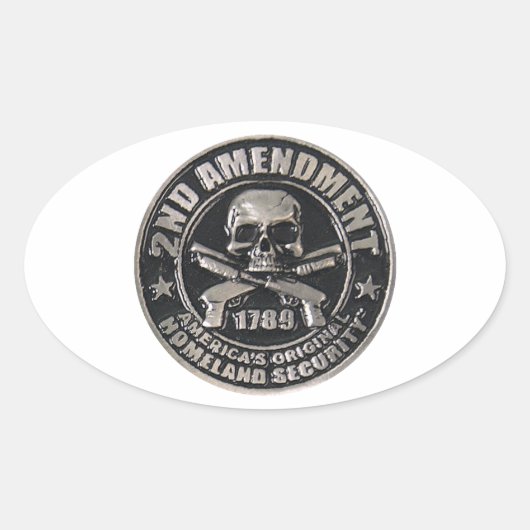 Sticker Ovale Médaille du 2e amendement (Devant)