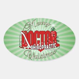 STICKER OVALE MÉDECIN CHIROPRATIQUE DE NOËL