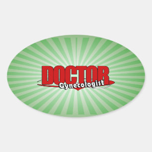 STICKER OVALE MÉDECIN LOGO GYNECOLOGISTE