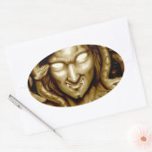Sticker Ovale MEDUSA Airbrush Art Original (Enveloppe)