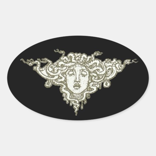 Sticker Ovale Medusa par Walter Crane (Devant)