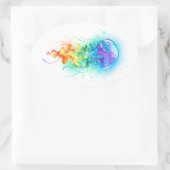 Sticker Ovale Méduse arc-en-ciel (Sac)