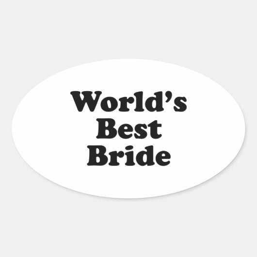 Sticker Ovale Meilleure mariée du monde (Devant)