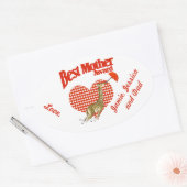 Sticker Ovale Meilleure mère Prix Keepsaké (Enveloppe)