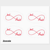 Sticker Ovale Meilleurs amis pour toujours (Feuille)