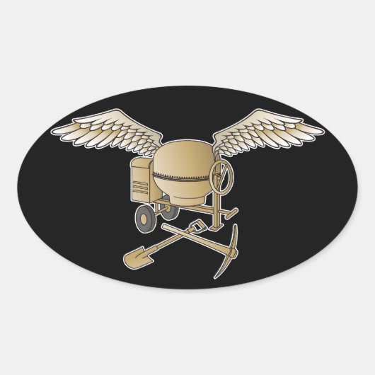 Sticker Ovale Mélangeur en béton beige (Devant)