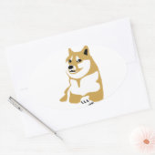 Sticker Ovale Mème de Doge (Enveloppe)