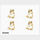 Sticker Ovale Mème de Doge (Feuille)