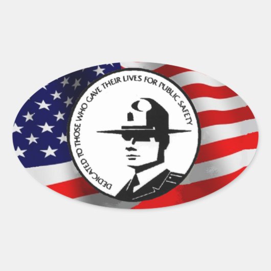 STICKER OVALE MÉMORIAL DE LA POLICE (Devant)