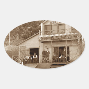 Sticker Ovale Men Club Fox River Club 1880 Fishing Elgin