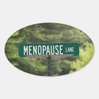 Sticker Ovale Ménopause - Femmes matures - Femme - Humour Oval S