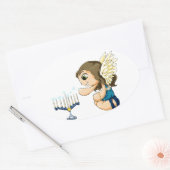 Sticker Ovale Menorah Angel (Enveloppe)
