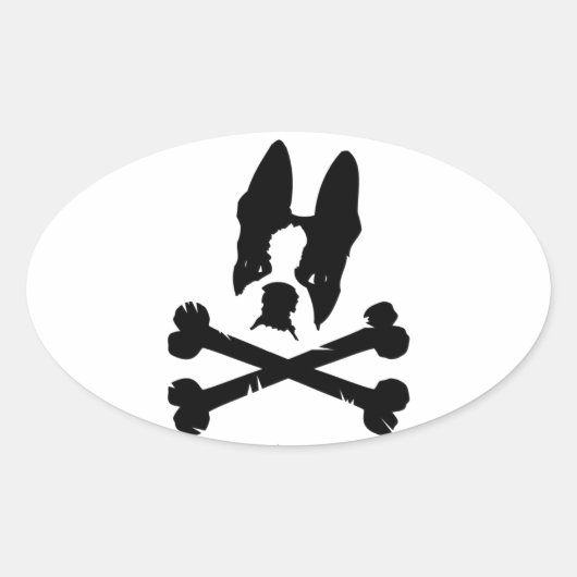 Sticker Ovale Merch officiel Boston Terriers Rock (Devant)
